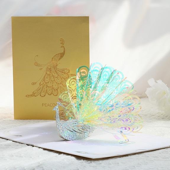 🦚🌈Dazzling Peacock Greeting Card