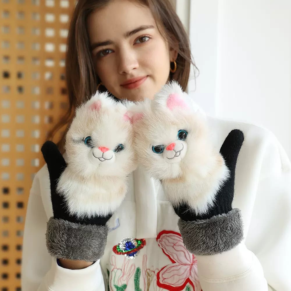 Hand-knitted Animal Mittens