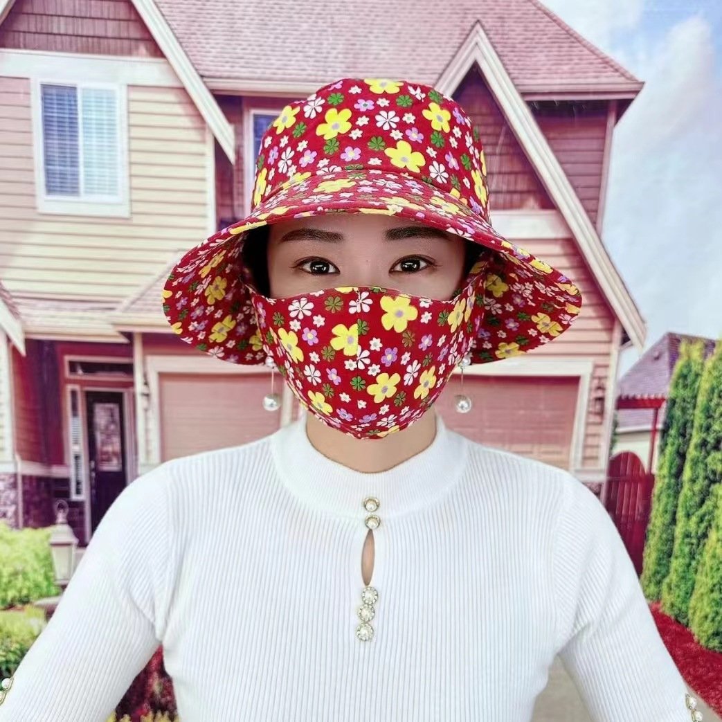 🌺2024 New Sunscreen Mask and Hat Integrated Sunshade Hat👒