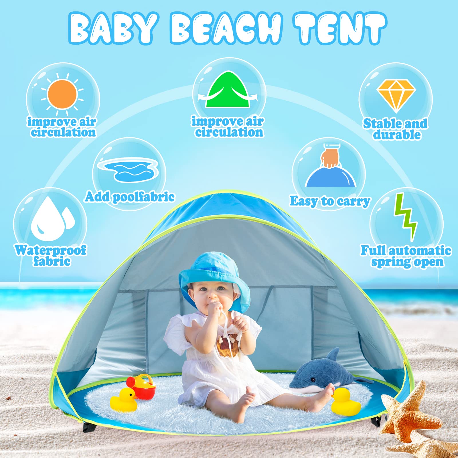 🔥Last Day Promotion 39% OFF🏖️Baby Beach Shade Splash Tent🌊