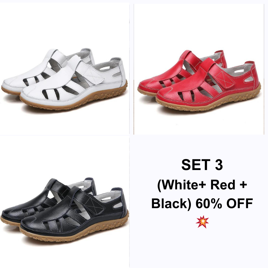 🔥LAST DAY 60% OFF – Women’s retro flat genuine leather non-slip sandals