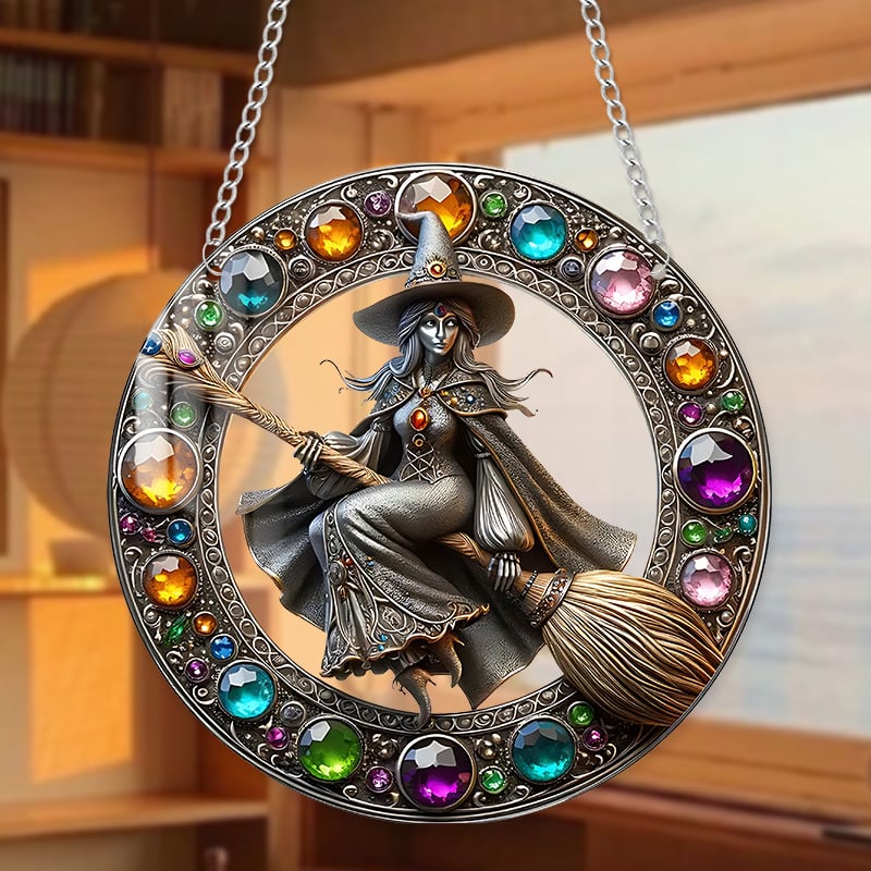 🧙‍♀️Beautiful Witch - Personalized Witch Window Hanging Suncatcher Ornament