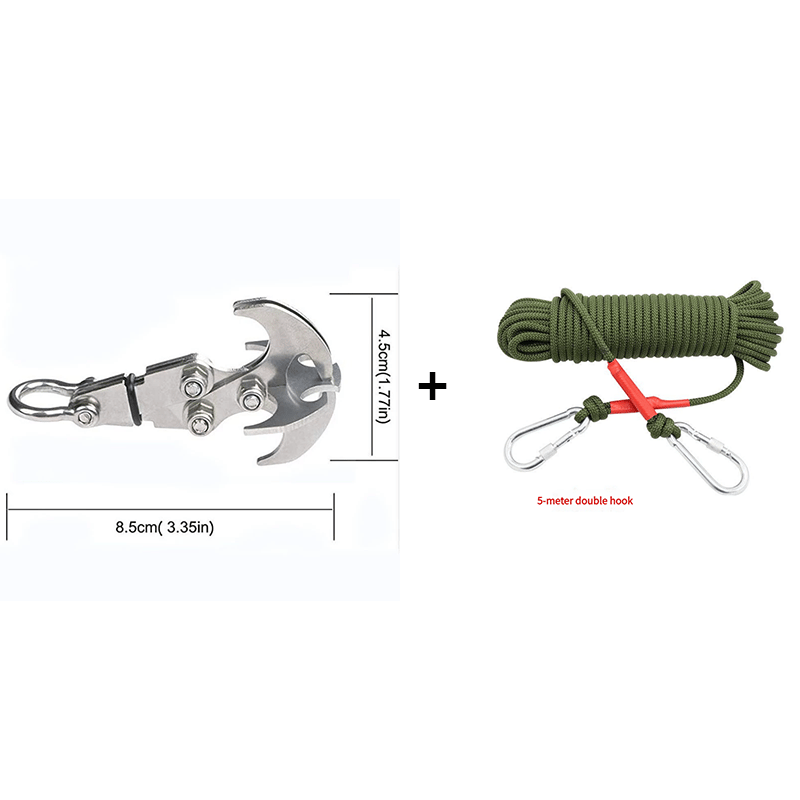 🔥Hot Sale🔥Stainless Steel Folding Grappling Hook - Durable & Deployment, Versatility in Outdoor Adventures & Emergency Tool for Hiking