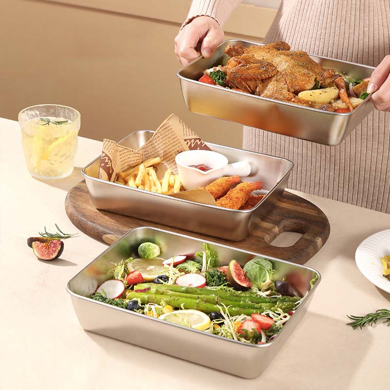 🔥LAST DAY 60% OFF-Stainless Steel Square Plate(With Lid)