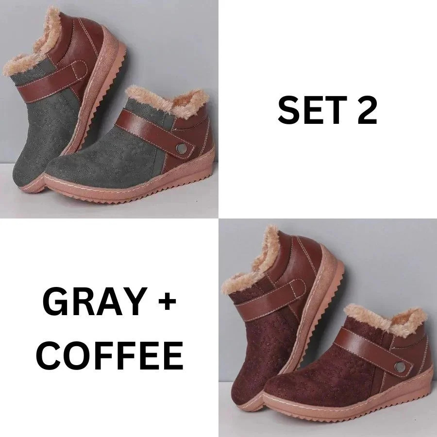 🔥Last Day 49% OFF - New winter round head matching color wool non-slip snow boots