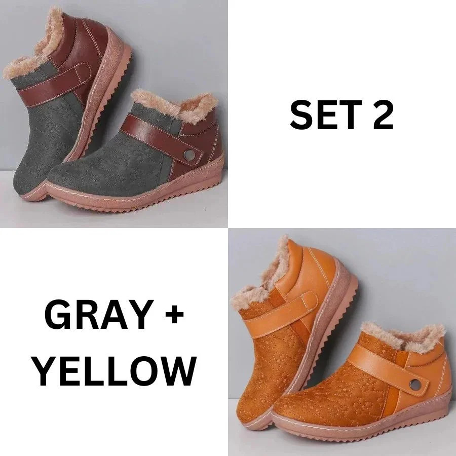 🔥Last Day 49% OFF - New winter round head matching color wool non-slip snow boots