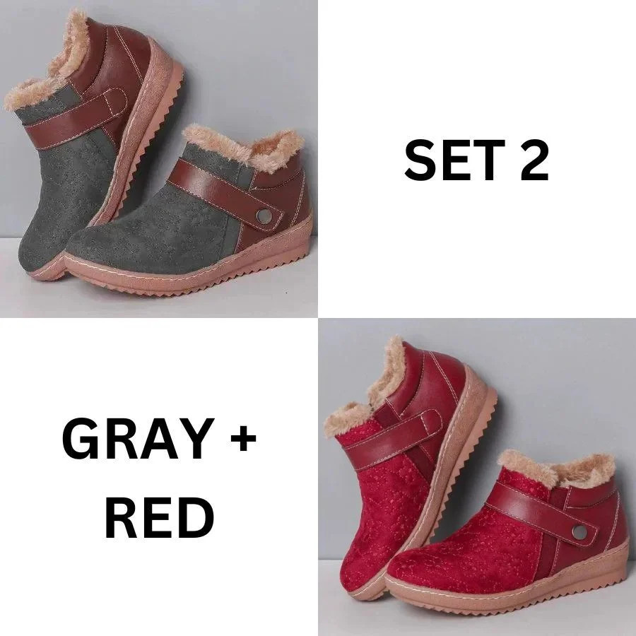 🔥Last Day 49% OFF - New winter round head matching color wool non-slip snow boots