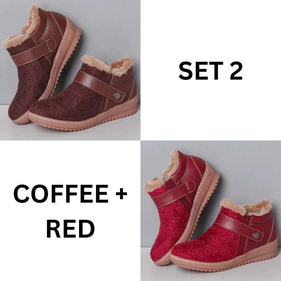 🔥Last Day 49% OFF - New winter round head matching color wool non-slip snow boots