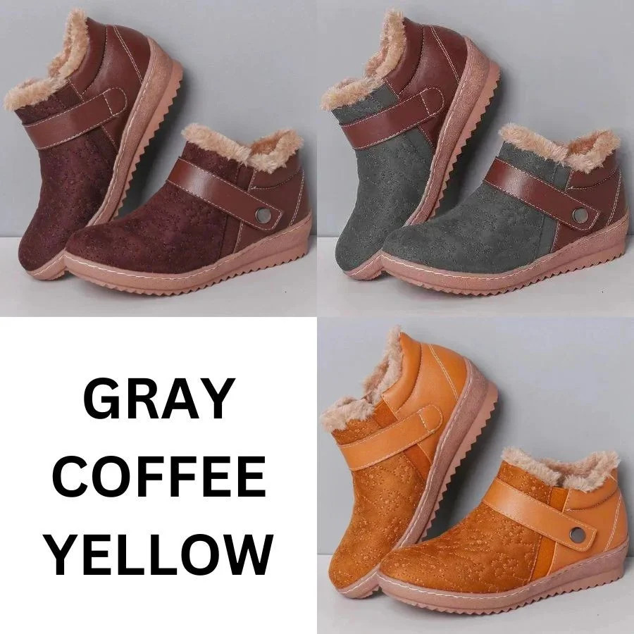 🔥Last Day 49% OFF - New winter round head matching color wool non-slip snow boots