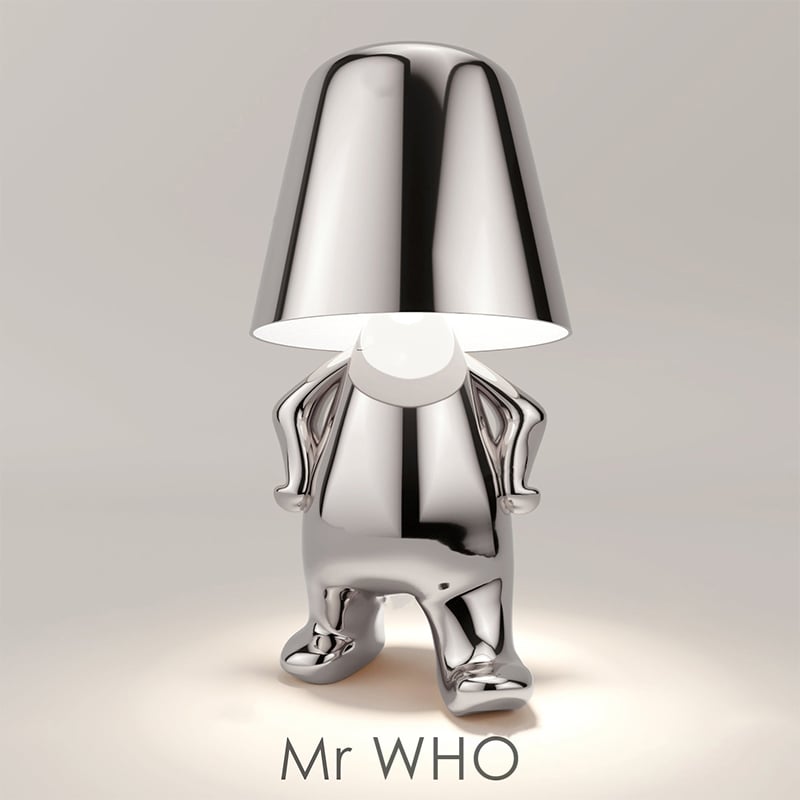 Metallic Chrome Figurine Table Lamp