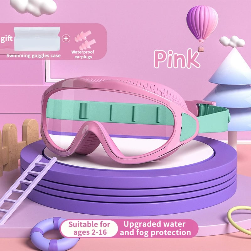 🏊‍♂️ ✨HD children's large frame waterproof and anti-fog swimming goggles