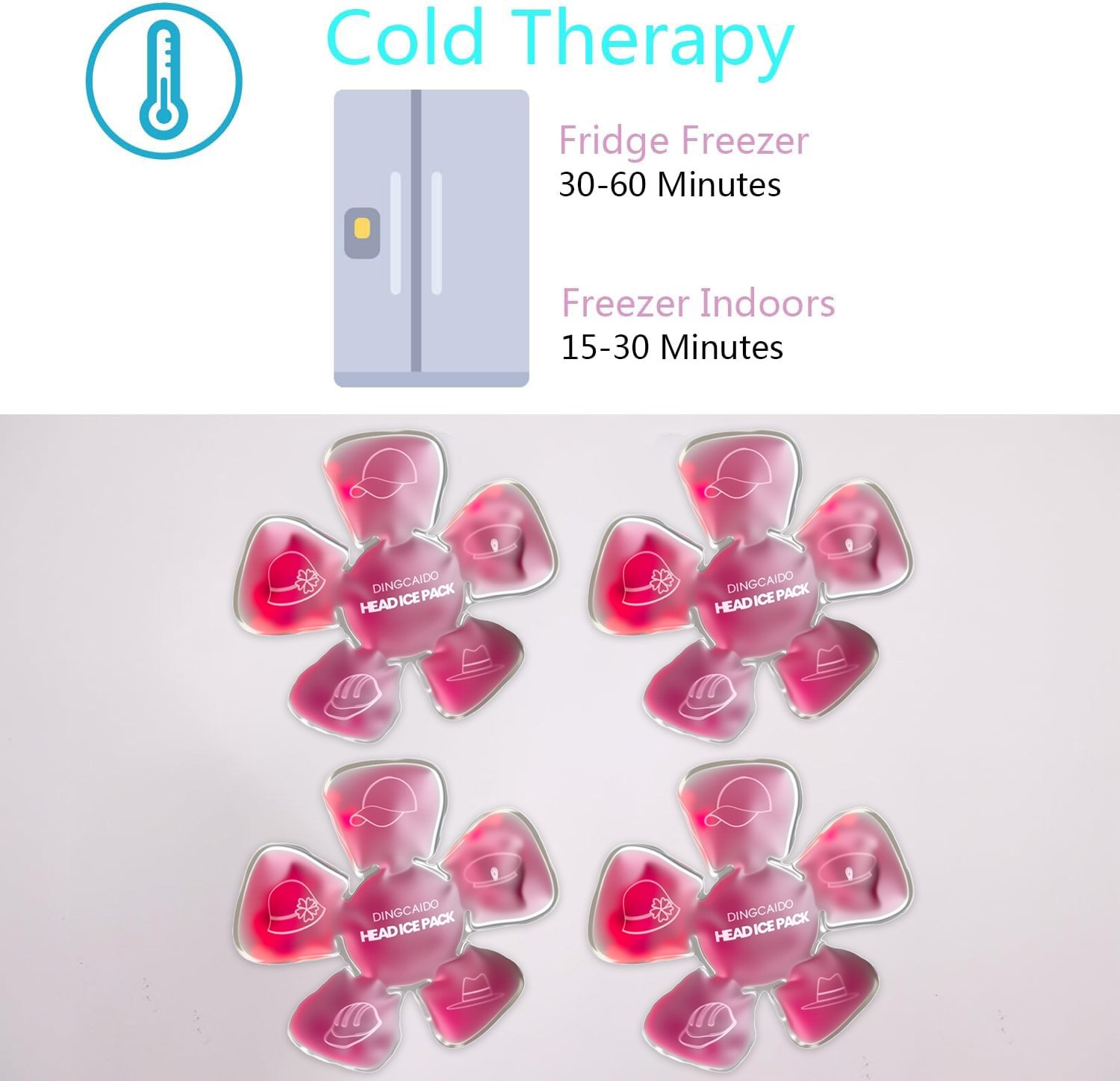🔥LAST DAY 50% OFF - Head Ice Pack for Migraine & Sinus Relief – Hot & Cold Therapy Gel Pads (4 Count)
