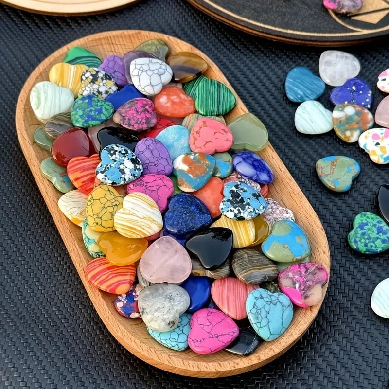 Colorful Heart-Shaped Gemstones