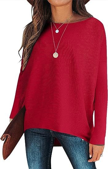 ✨Hot Sale 49% OFF⭐women's Irregular Oversized Dolman Sleeve Knitted Pullover