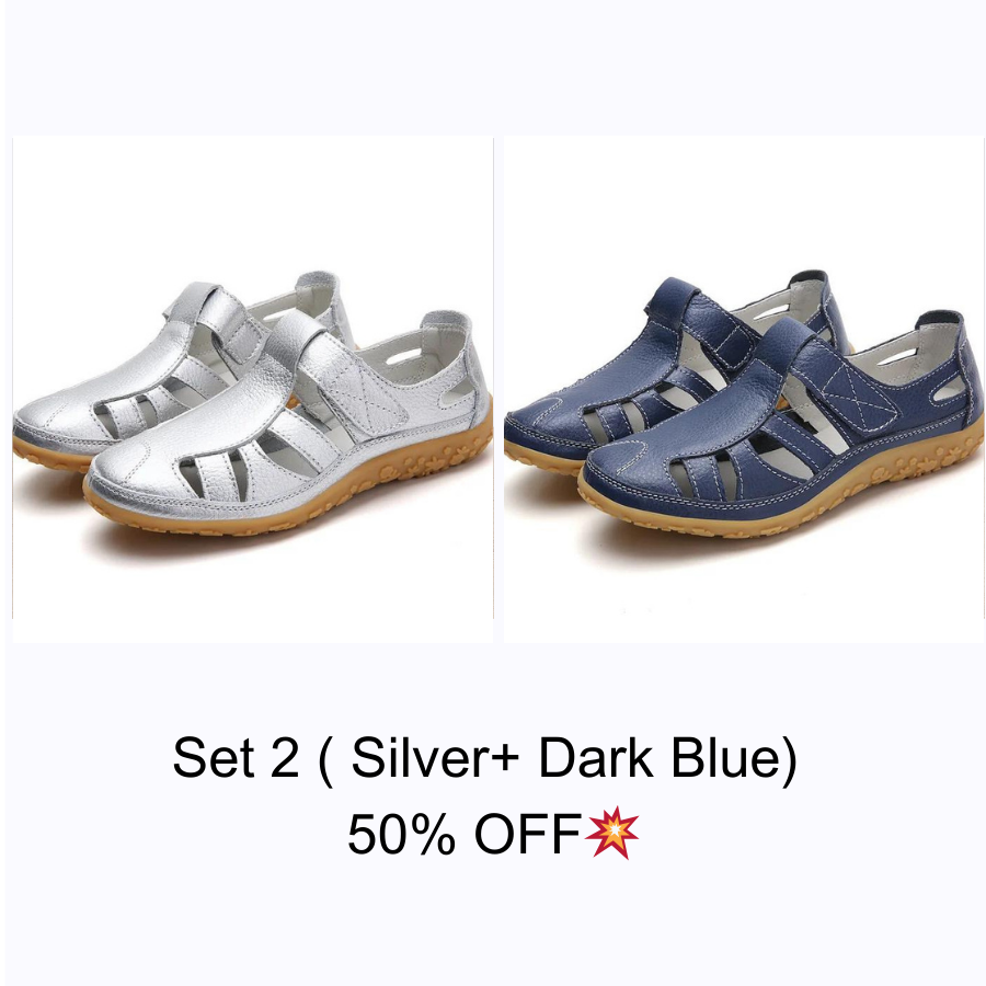 🔥LAST DAY 60% OFF – Women’s retro flat genuine leather non-slip sandals