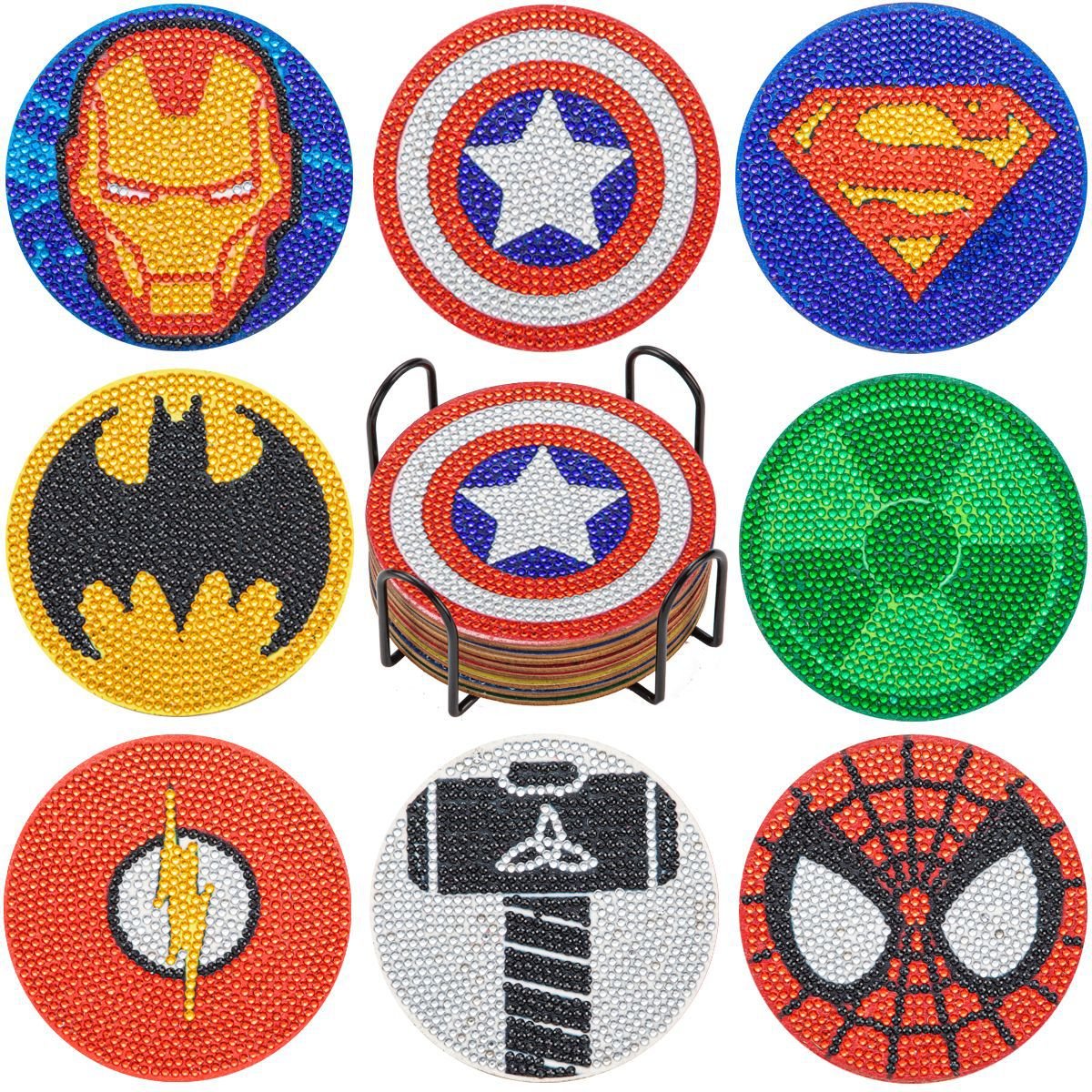 💥LAST DAY SALE 49% OFF-Artificial Diamond Art Coaster, 8 Counts/set