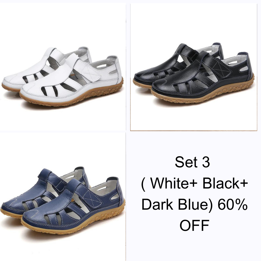 🔥LAST DAY 60% OFF – Women’s retro flat genuine leather non-slip sandals