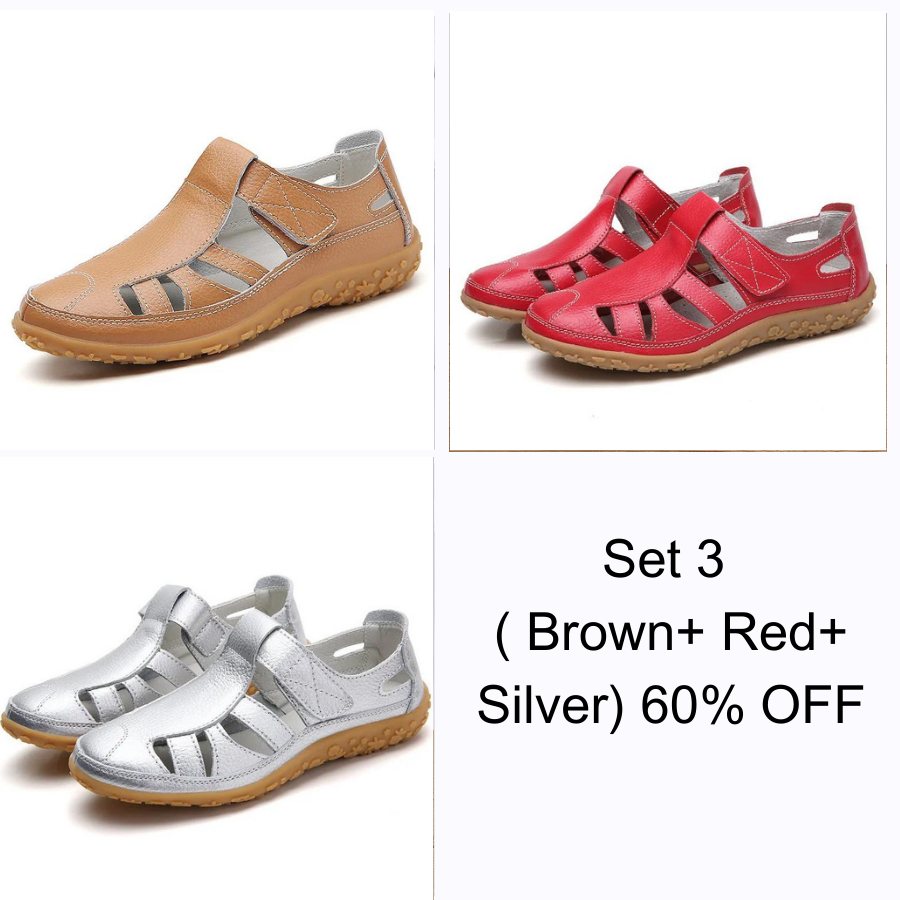 🔥LAST DAY 60% OFF – Women’s retro flat genuine leather non-slip sandals