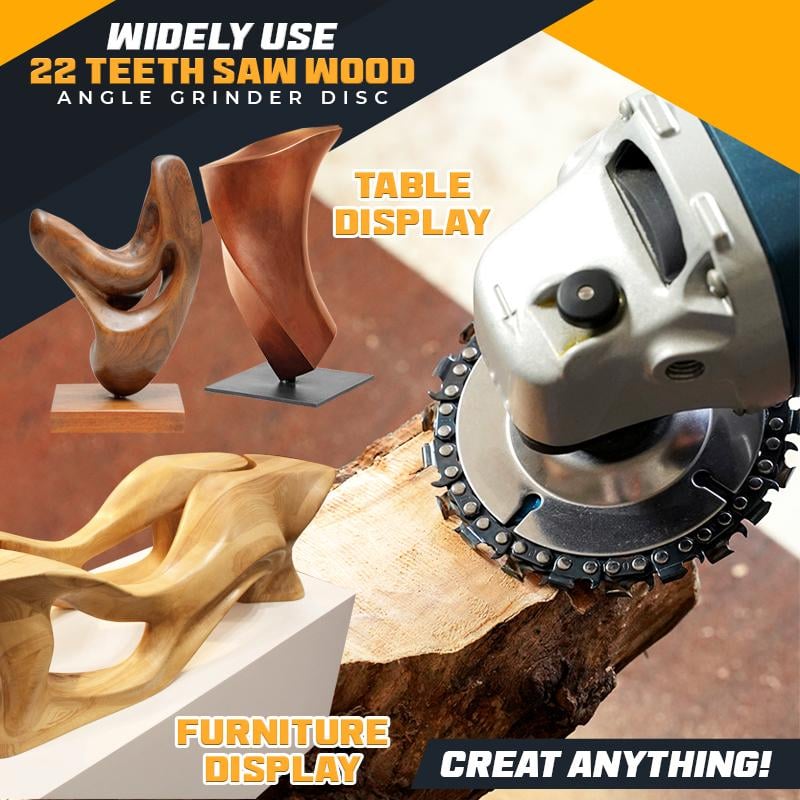 🔥Hot Sale🔥Angle Grinder Cutting Disc Set: Angle Grinder Carving Saw Blade, 4 inch 22 Teeth Angle Grinder Chainsaw Disc, Angle Grinder Cutting Disc with 1 Replacement Saw Chains🎁🛠🛠