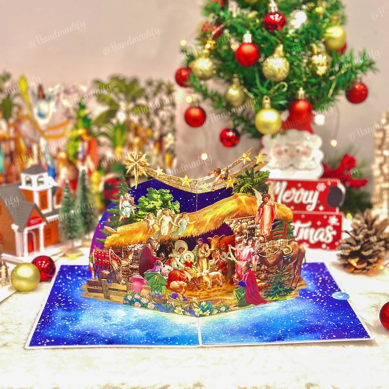 🔥LAST DAY 50% OFF🎄✨Christmas Birth Scene Greeting 3D Card