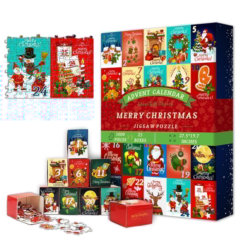 🎄Christmas Advent Calendar Jigsaw Puzzle 1000pcs🧩🎁