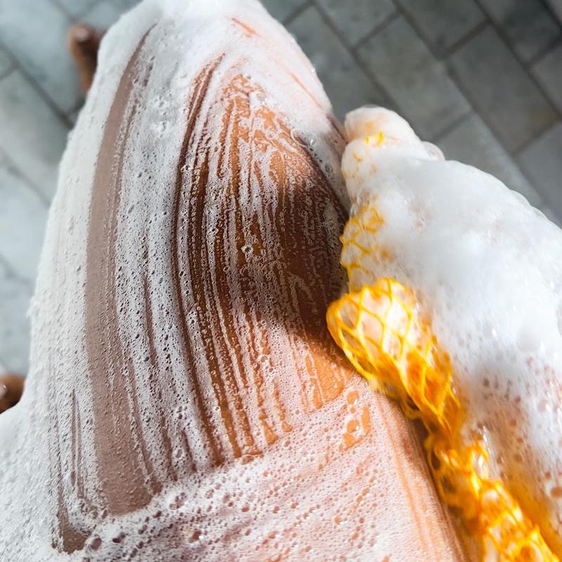 🔥Hot Sale ✨African Exfoliating Net Sponge(with Lemon Turmeric & Kojic Acid Brighetning Soap )