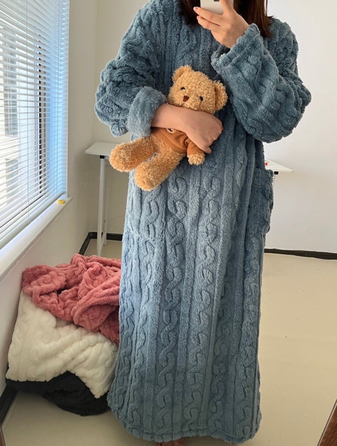 Coral Fleece Winter Long Nightdress