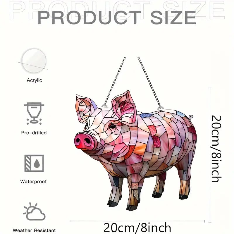 Colorful Pig Suncatcher Ornament🐖