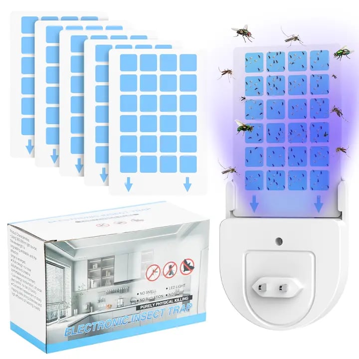 (1 Device + 5 Refills)Fruit Fly Traps for Indoors,Gnat Traps for House Indoor Plug-in Light for Flies