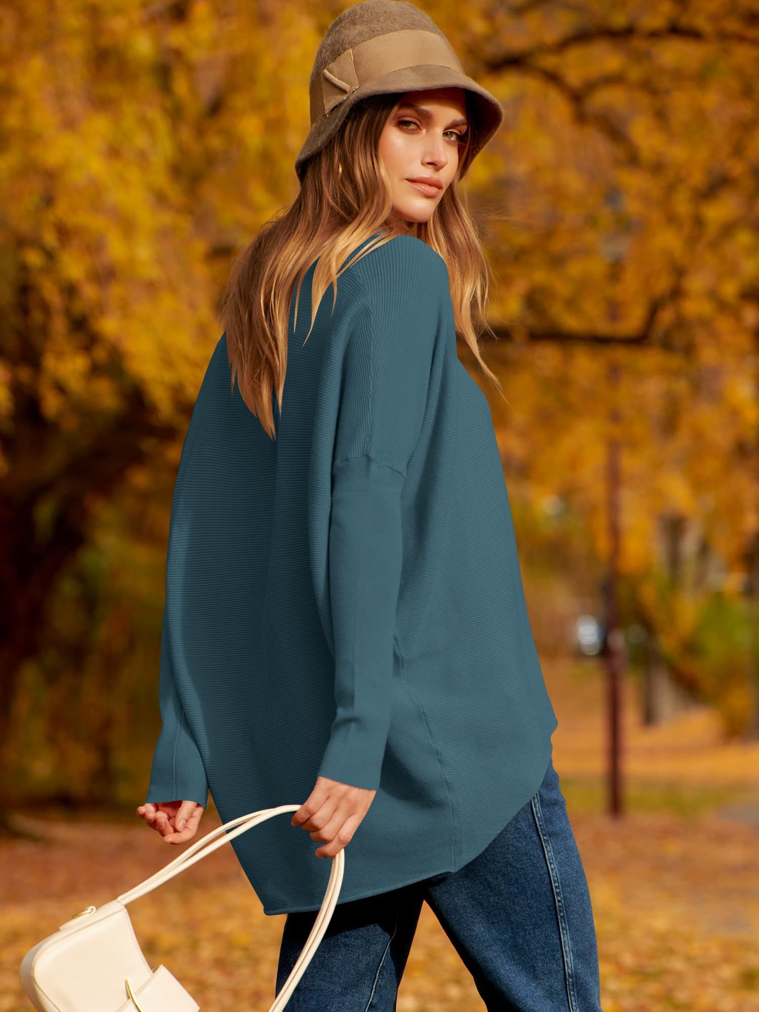 ✨Hot Sale 49% OFF⭐women's Irregular Oversized Dolman Sleeve Knitted Pullover