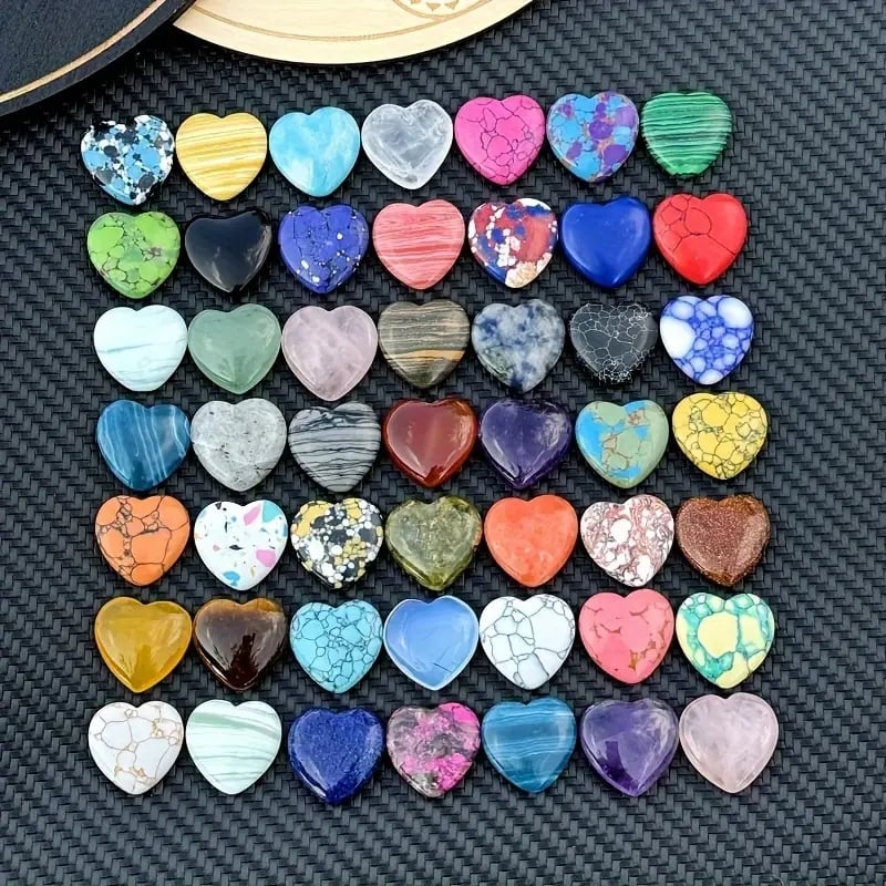 Colorful Heart-Shaped Gemstones