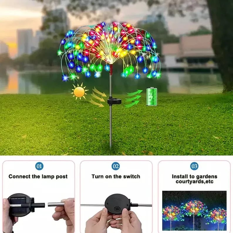 🎁2024 New Year Hot Sale🎁 🎁49%🎁Waterproof  Solar Garden Fireworks Lamp