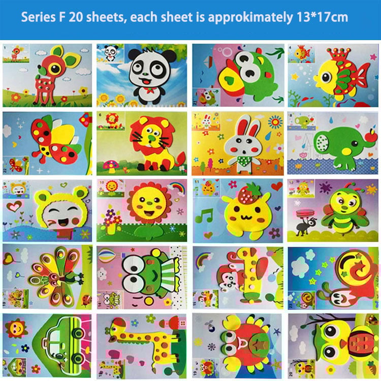 3D EVA Foam Stickers Set🎨DIY Cartoon Painting Stickers👣
