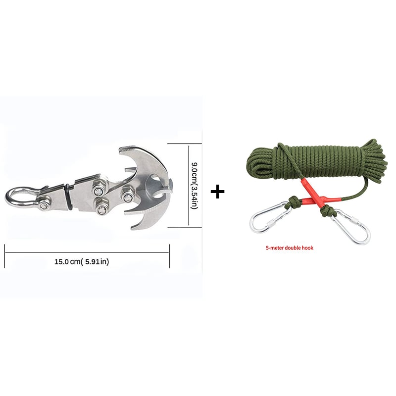🔥Hot Sale🔥Stainless Steel Folding Grappling Hook - Durable & Deployment, Versatility in Outdoor Adventures & Emergency Tool for Hiking
