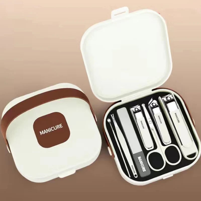 🔥 Splash-Proof Portable 7-PCS Nail Clipper Manicure Set