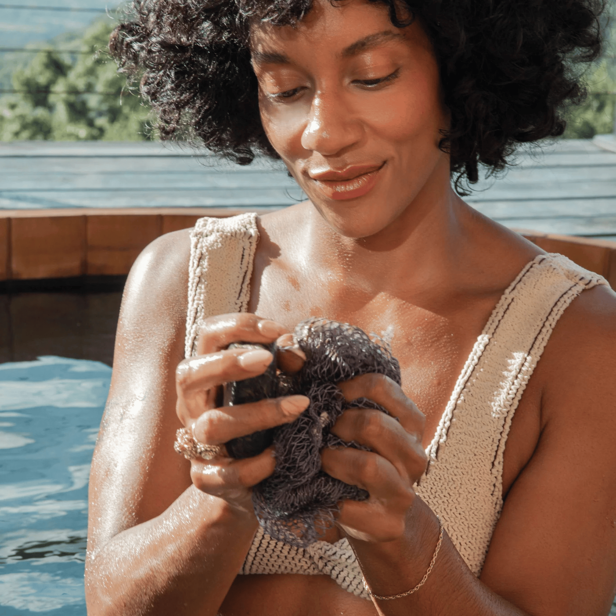 🔥Hot Sale ✨African Exfoliating Net Sponge(with Lemon Turmeric & Kojic Acid Brighetning Soap )