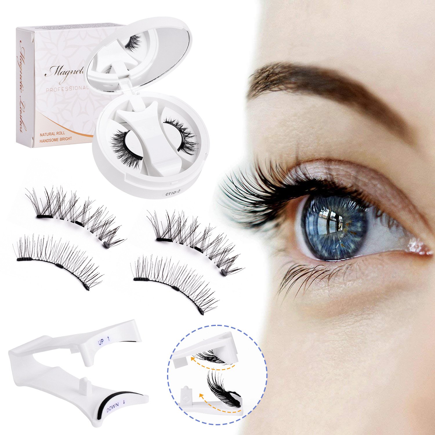 Reusable Magnetic Eyelashes with Applicator