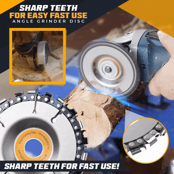 🔥Hot Sale🔥Angle Grinder Cutting Disc Set: Angle Grinder Carving Saw Blade, 4 inch 22 Teeth Angle Grinder Chainsaw Disc, Angle Grinder Cutting Disc with 1 Replacement Saw Chains🎁🛠🛠