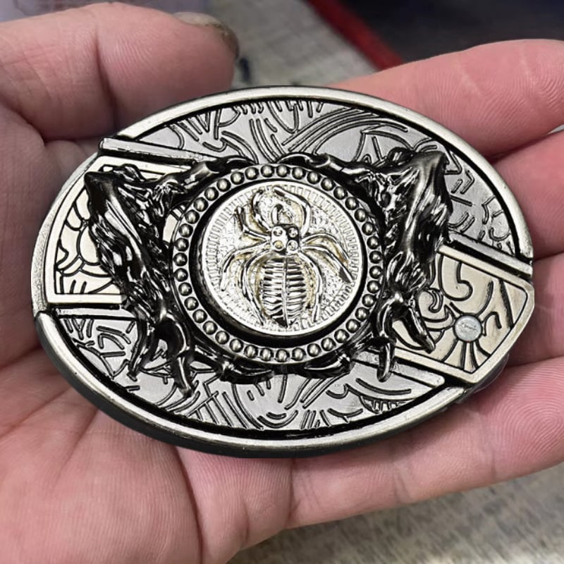 Fashion Punk Men's Genuine Leather Belt With Knife