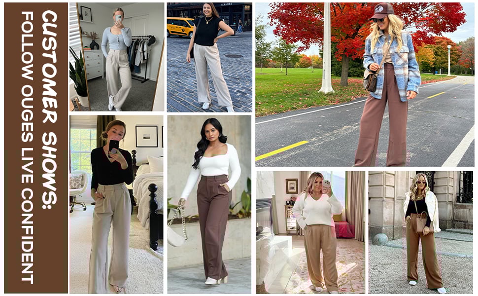 Women's Wide Leg High Waisted Pants