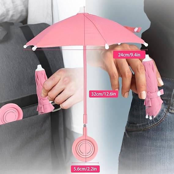 Mini Phone Umbrella for Sun with Detachable Knob – Flexible