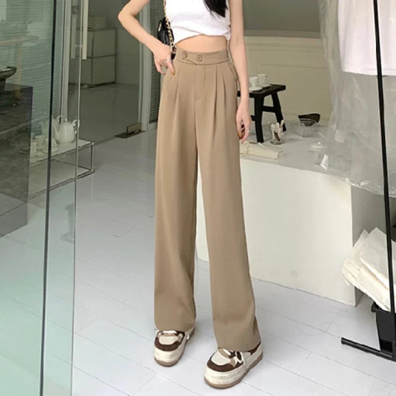 Figure-flattering versatile high-waisted wide leg trousers(Buy 2 pieces for free shipping)