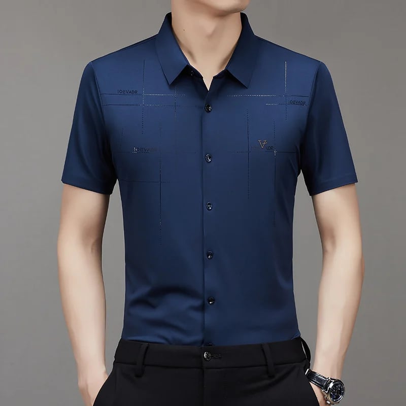 🔥LAST DAY 49% OFF -  Men's Breathable Ice-Silk Stretch Shirt(BUY 2 FREE SHIPPING)