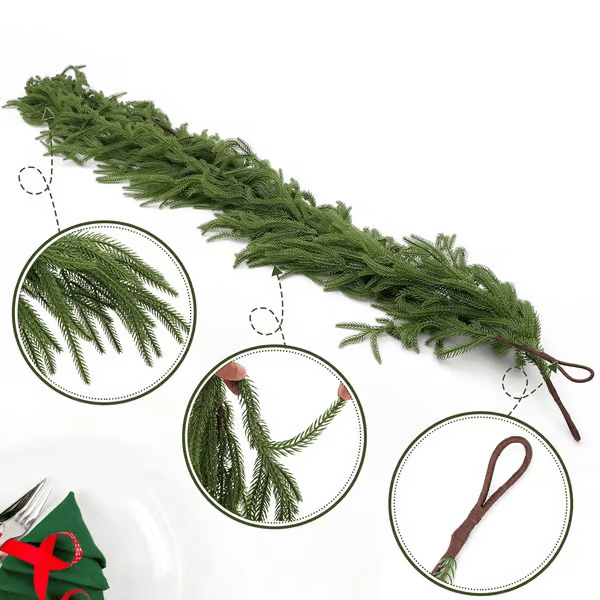 ✨Christmas Greenery - Real Touch Norfolk Pine Garland🎄