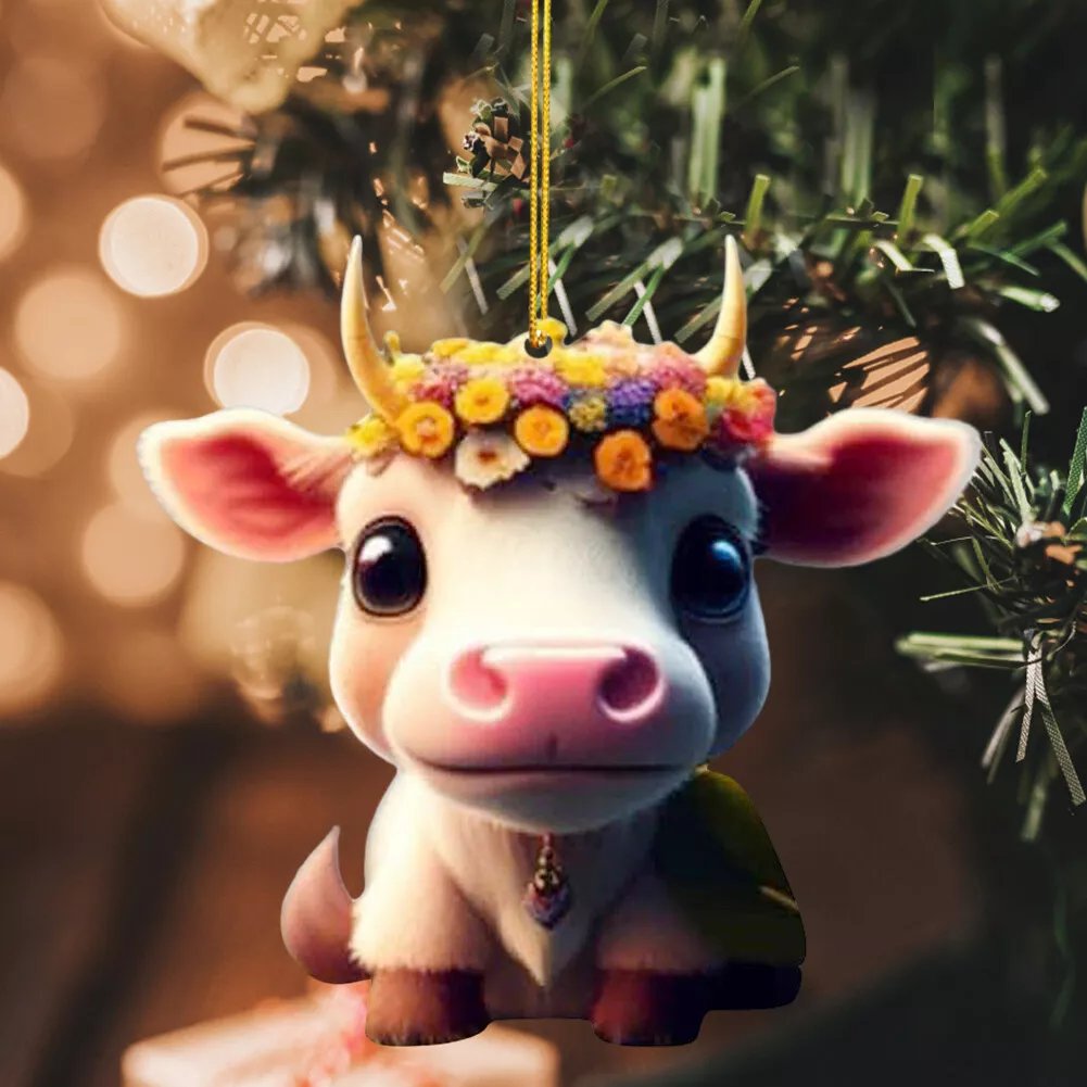 🐮🎄Cute Cow Christmas Ornaments