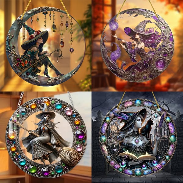 🧙‍♀️Beautiful Witch - Personalized Witch Window Hanging Suncatcher Ornament