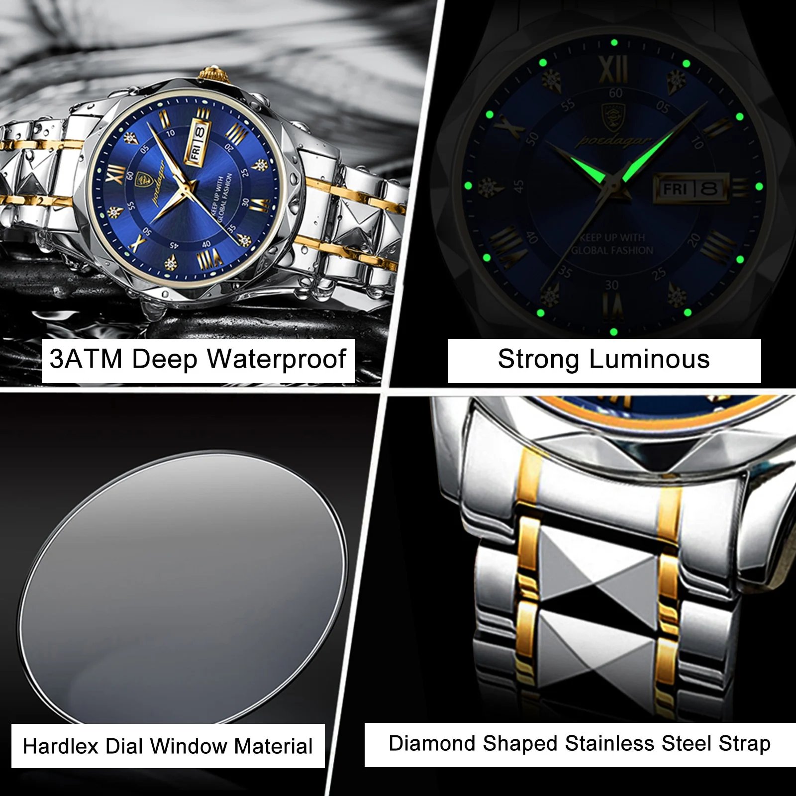 🎁2024 New Year Hot Sale🎁 Waterproof Top Brand Luxury Man Wristwatch With Luminous