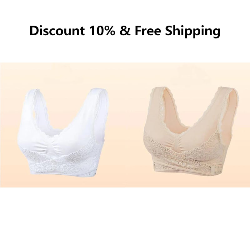 🌲Christmas Sale🔥Comfy Corset Bra Front Cross Side Buckle Lace Bras