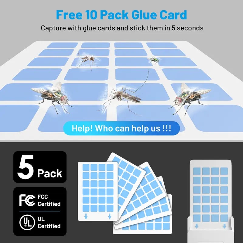 (1 Device + 5 Refills)Fruit Fly Traps for Indoors,Gnat Traps for House Indoor Plug-in Light for Flies