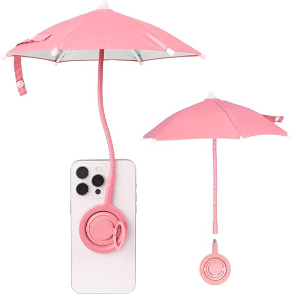 Mini Phone Umbrella for Sun with Detachable Knob – Flexible